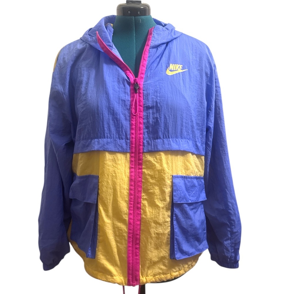 Nike Windbreaker Jacket Purple and Yellow Retro-Inspired - Size M - Picture 2 of 9